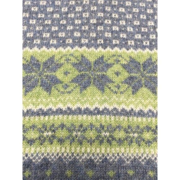 Vintage Carroll Reed Green‎ Gray Wool Frog Clasp Fair Isle Cardigan Sz Small - Picture 5 of 8